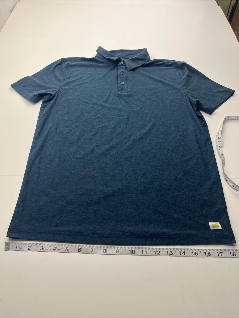 Vuori Strato Tech Polo Mens Deep Teal Blue Short Sleeve Shirt Small Preppy - Picture 6 of 7